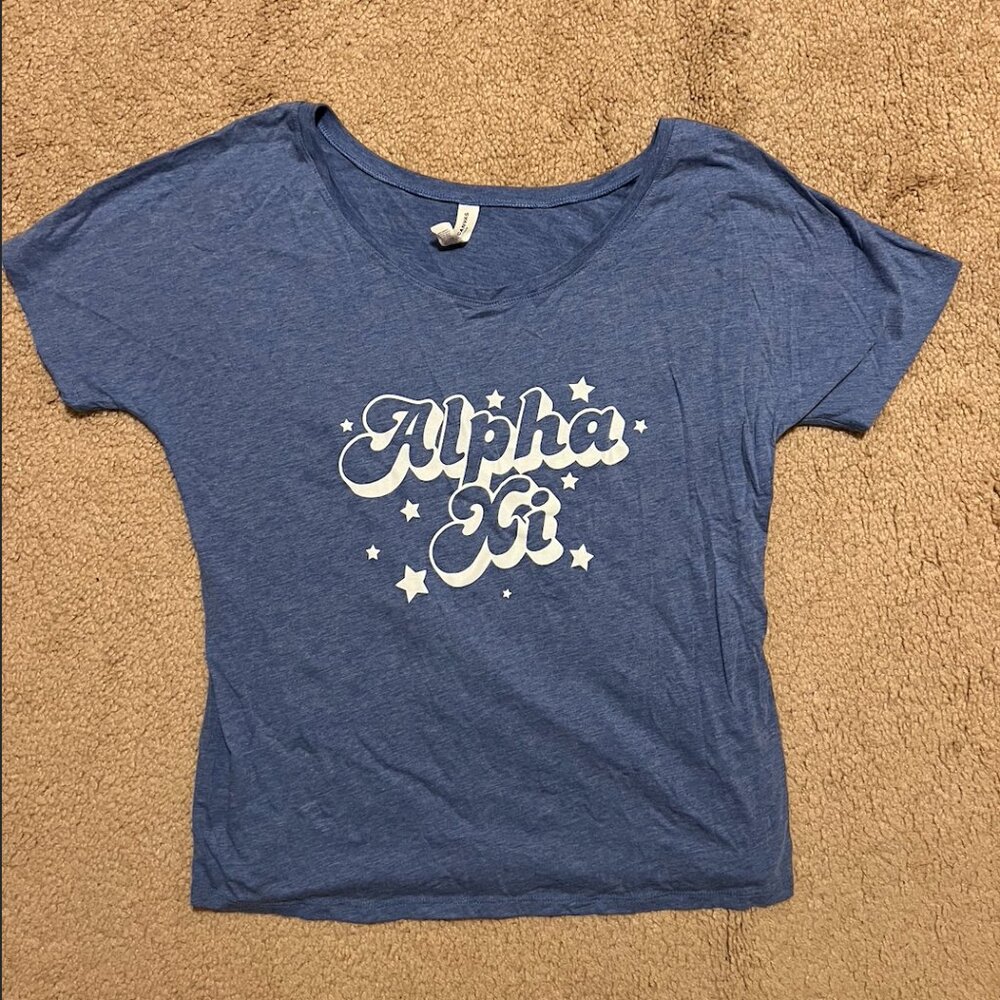 Alpha Xi Delta Shirt-Bella+Canvas Flowy Collection Size Small